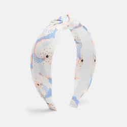 عصابة رأس بطبعات أزهار، باللون الأزرق للفتيات